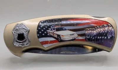 Cuchillo de Bolsillo Plegable Frost Cutlery Policía Aplicación de la Ley Borde Liso Bloqueo Foto 1 de 4