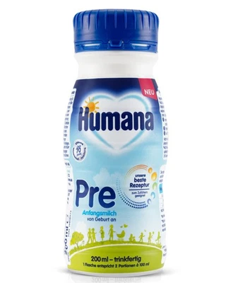 Humana Pre Anfangsmilch trinkfertig 6 x 200 ml - Bild 1 von 4