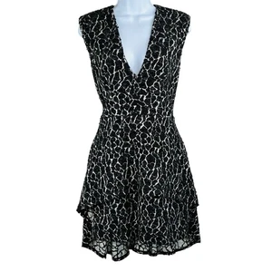 Cushnie et Ochs schwarz Wolle Jacquard tief V A-Linie Minikleid 2 Neu mit Etikett UVP $ 1650 - Bild 1 von 18