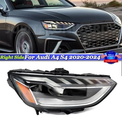 Fits For Audi A4 2.0L S4 3.0L Right Side LED Headlight 8W0941034F New 2020-2024 - Image 1 of 4
