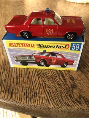 Matchbox Superfast No59 Ford Galaxie Fire Chief  STUNNING CONDITION Original Box - Image 1 of 4