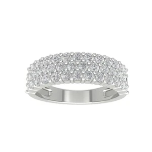 1Ct Lab Grown Diamond Half Eternity Band Ring Size 7 14K White Gold 3.03gm - Picture 1 of 8