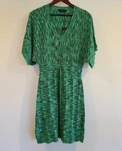 Green Vertigo Knit Cover Up ZigZag Dress Size LARGE NWT - Picture 1 of 7