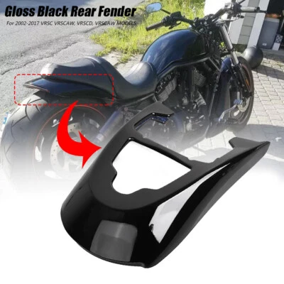 Guardabarros trasero negro brillante para Harley 2002-2017 V-Rod VRSC VRSCAW VRSCD Foto 1 de 4