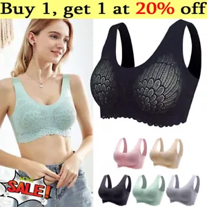 Reggiseno donna pizzo comfort reggiseno sportivo senza cuciture bustier push up reggiseno yoga fitness - Foto 1 di 27