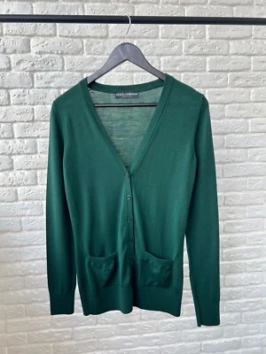 Suéter cárdigan verde lana 100 % lana Dolce & Gabbana para mujer talla 38 Foto 1 de 4