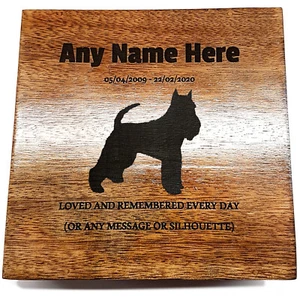 Miniature Schnauzer Pet Urn Ashes Pet Box Dog Urn Cat Urn Personalised Cremation - Picture 1 of 3