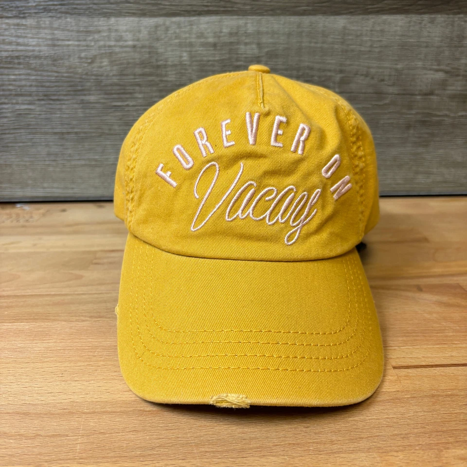 Billabong Hat Cap Strap Back Womens One Size Yellow Surfing Forever On Vacation - Image 1 of 4