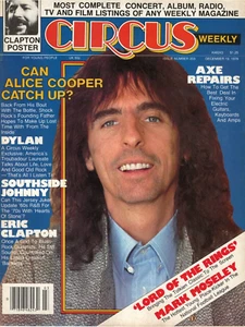 Circus Magazine December 19 1978 Alice Cooper Bob Dylan Eric Clapton Lord Rings - Picture 1 of 17