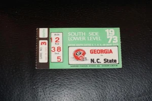 1973 NC STATE AT GEORGIA COLLEGE FOOTBALL TICKET STUB  - Bild 1 von 2