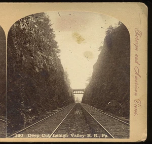 1880s Stereoview Deep Cut Lehigh Valley RR, Railroad Penna, Roberts & Felllows - Bild 1 von 3