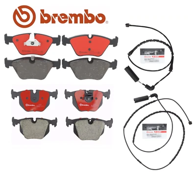 Front Brake Pad & Rear Brake Pad Ceramic OEM Brembo + Sensor for BMW 330i Ci xi - Image 1 of 2