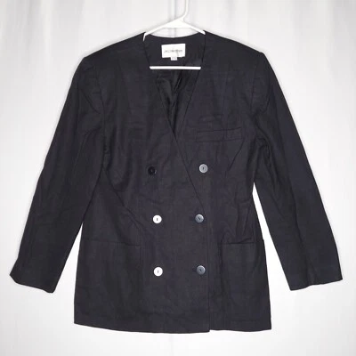 Blazer JH Collectibles De Colección Dbl-Breasted Mujer 12 Negro Tejido Cuello en V Bolsillo Foto 1 de 4