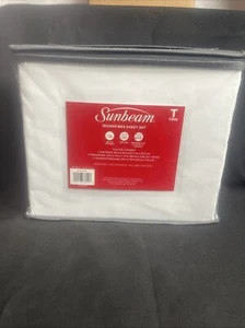 Sunbeam Microfiber Twin Set Contains Flat & Fitted Sheet & Standard P. Case - Picture 1 of 5