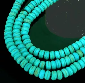 4x2 mm Blau Howlite Türkis Rondelle Perlen 16 Zoll - Bild 1 von 3