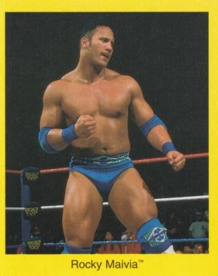 Rocky Maivia 1997 Cardinal WWF Trivia Juego Tarjetas Serie 1 Tarjeta de Novato #21 WWE RC Foto 1 de 4