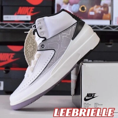 2024 Air Jordan 2 Retro Pitón Blanco Rojo Gris Cemento DR8884-102 Hombres Tenis NUEVAS Foto 1 de 4