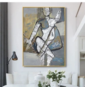 Hand-Painted European Style Picture Woman Painting On Canvas Retro Spain Wall - Picture 1 of 2
