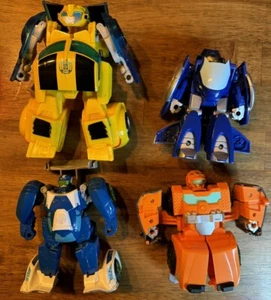 Playskool  Transformers Rescue Bots Whirl Wedge Bluer Bumblebee Toy Set Lot - Picture 1 of 2