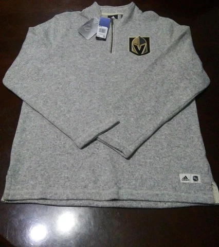 ADIDAS Vegas Golden Knights NHL 1/4 Zip Pullover Hockey Sweater L *NEW* MSRP $90 Cover