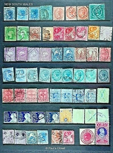 NEW SOUTH WALES - ESTATE STAMP CLCN USED 60 STPS 1859-1905 SEE INVENT LIST F-VF - Picture 1 of 1