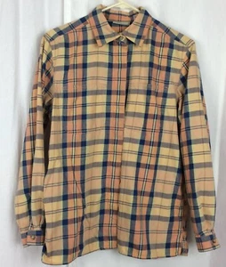 Camicia Liz Claiborne con bottoni Lizwear camicia a quadri arancione blu manica lunga taglia S - Foto 1 di 10