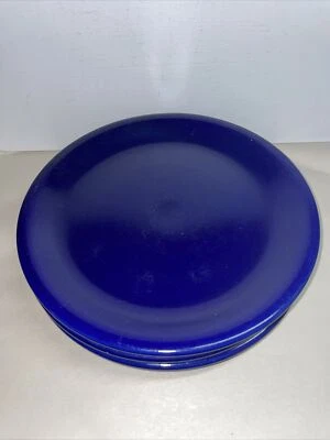 4 COBALT BLUE Smooth No Trim 10-1/4 Inches Dinner Plates | Ships Free in USA - Image 1 of 4