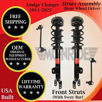 Puntal delantero Monroe OEM con barra estabilizadora para Dodge Charger 2011-2022 2x2 guerra de por vida. Foto 1 de 4