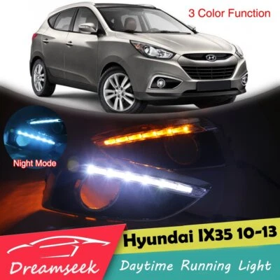 3 Color LED DRL for Hyundai Tucson IX35 2010-2013 Daytime Running Light W/ Turn - Image 1 of 4