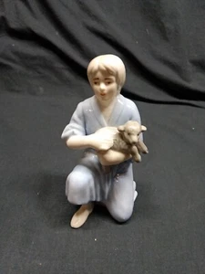 Enesco 1988 Christmas Shepherd Boy W/ Lamb Paul L. Connolly Porcelain Nativity - Picture 1 of 8