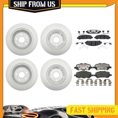 Rotores de freno delanteros traseros recubiertos y pastillas de freno híbridas para Toyota Venza 2009-2016 Foto 1 de 4
