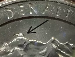 2012 P BU Denali Alaska UFO & Snow die Break chip Quarter 2 Error Coins - Picture 1 of 7