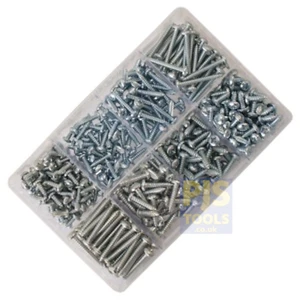 Pan pozi zinc plated self tapping screw assortment 10 & 12 gauge 500 pieces - Picture 1 of 2