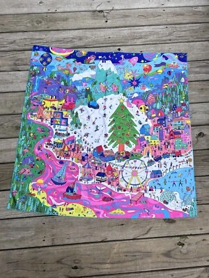 Lush Cosmetic LARGE Recycled Knot Wrap LUSH WORLD XMAS Approx 39" X 39" - Image 1 of 4