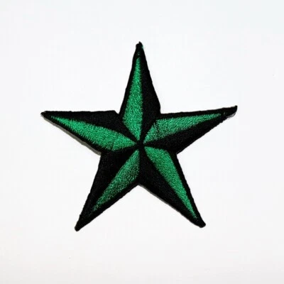 Green Nautical Star patch Artwork Symbol Emblem for DIY Iron on Clothes Jacket - Image 1 of 4