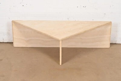 Modern Italian Travertine Triangular Coffee Table, Circa 1970s - Image 1 of 4