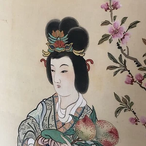 Chinese Painting Queen Mother of the West Peaches of Immortality Blossoms Scroll - Picture 1 of 24