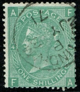 1867 1/- Green SG 117 Plate 4 FA NOTTINGHAM CDS Very Fine Used Cat. £65.00 - Picture 1 of 1