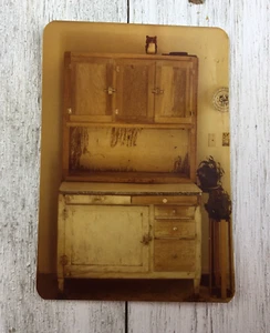 1970s Photo Snapshot 1920s Hoosier cabinet Chipped Paint Farmhouse Cabinet VTG - Picture 1 of 5