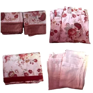 5 Pcs Vtg Waverly Garden Room Norfolk Rose Curtains - Picture 1 of 9