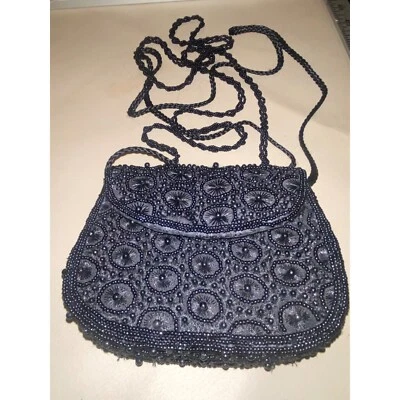 Beaded Sasha Evening Bag With Intricate Design & Long Strap - Image 1 of 4