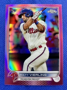 2022 #181 Matt Vierling Topps Chrome Baseball Pink Refractor RC Phillies - Picture 1 of 2