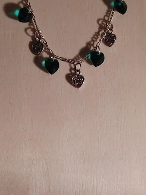 Peter камень кельтский браслет из чистого серебра сердца и зеленые сердца - Изображение 1 из 4