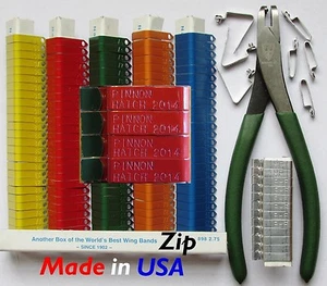 Zip Wing Bands Customized Custom Stamped Personalized Wing ID Tags for Chickens - Picture 1 of 25