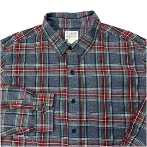 L.L. Bean Shirt Scotch Plaid Flannel Traditional Fit Button Down Men's Large - Picture 1 of 4