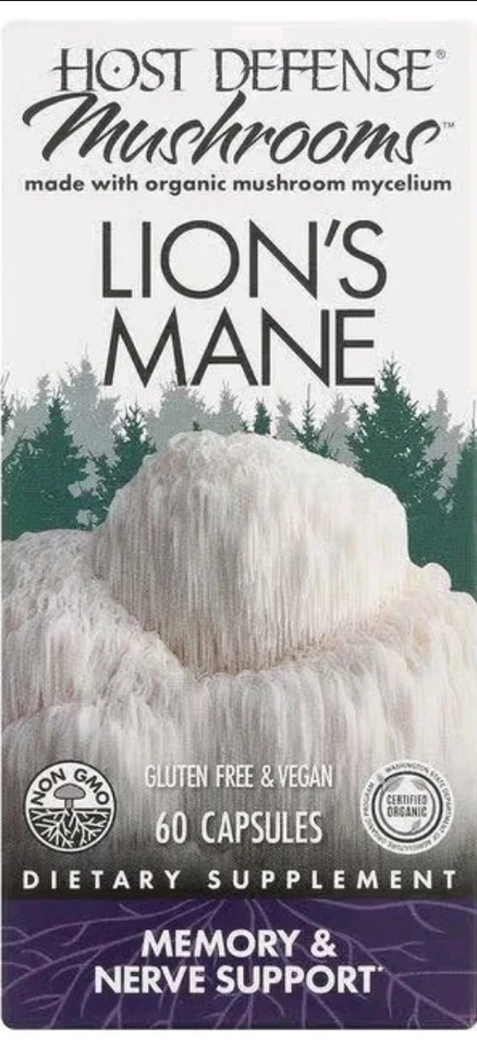 Cogumelos Host Defense Lion's Mane 60 cápsulas - Imagem 1 de 2