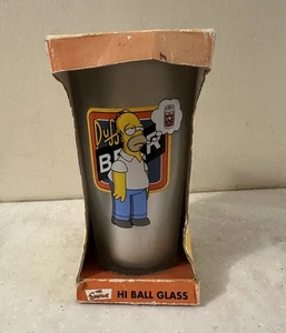 The Simpsons Homer Duff Bier Hi-Ball Glas • Vintage 2000 • Neu im Karton - Bild 1 von 5