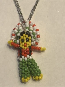 Südwestliche Indianer geflochtene Samen Perlen Figur Indianer Häuptling Halskette 19 Zoll - Bild 1 von 7