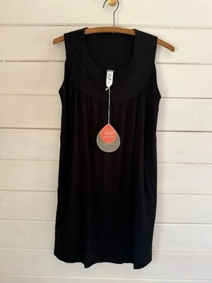 NUEVO CON ETIQUETAS YALA BAMBOO DREAMS Camisón Bambú Sin Mangas Negro Talla PEQUEÑOS Bolsillos Foto 1 de 4