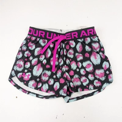 Under Armour Girls Purple Black & Blue Athletic Shorts Youth Medium  - Image 1 of 3